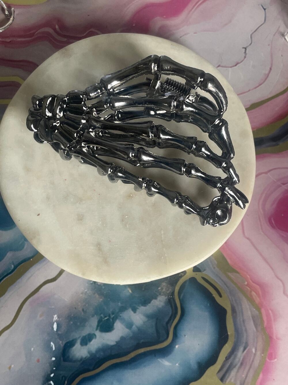 New Metal Gothic style hair clip skeleton hand skull claw clip bun clip hair sty